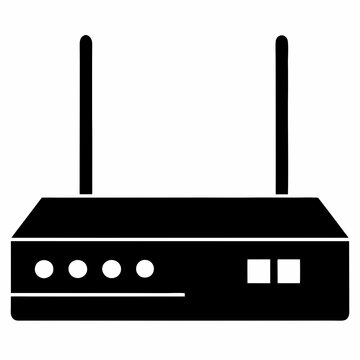 black router with antennas clip art preview