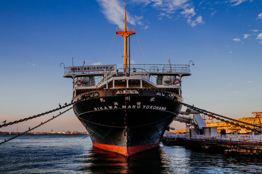 Yokohama ,Japan ,26 July 2024. Hikawa Maru is a retired Japanese ocean liner that Yokohama Dock Company built for the NYK Line