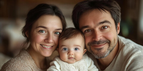 Fototapeta premium Young parents with a baby together