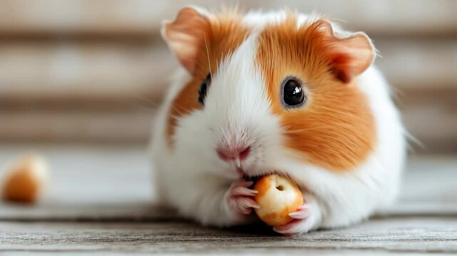 Un hamster qui mange une noisette. A hamster eating a hazelnut.