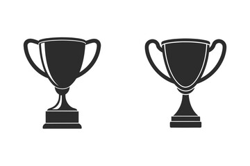 Gold Trophy Cup Vector Illustration - Silhouette Design

