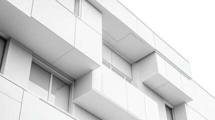 Fototapeta premium Modern White Building Exterior Detail