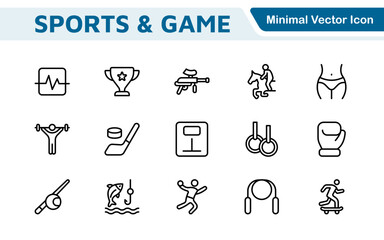 Sports Icon Set. A dynamic collection of vibrant icons representing various sports and activities, perfect for enhancing apps, websites, and marketing materials.