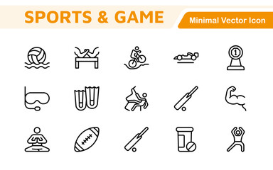 Sports Icon Set. A dynamic collection of vibrant icons representing various sports and activities, perfect for enhancing apps, websites, and marketing materials.