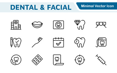 Dental Icon Set. A comprehensive collection of vibrant and professional icons for dental practices, perfect for patient communication to promote oral health awareness.