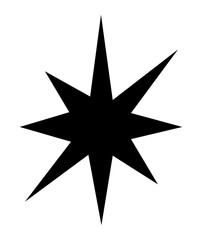 Star clip art design on plain white transparent isolated background for card, shirt, hoodie, sweatshirt, apparel, card, tag, mug, icon, poster or badge