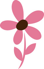 Flower clip art design on plain white transparent isolated background for card, shirt, hoodie, sweatshirt, apparel, tag, mug, icon, poster or badge