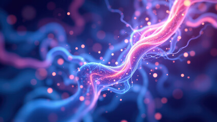 Fototapeta premium A visual representation of Vagus Nerve Stimulation (VNS) with a blend of digital art and scientific illustration.