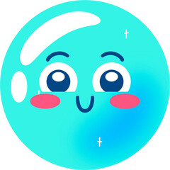 Bubble Shy Face Cartoon