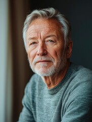 Obraz premium Wise Elder Man with Gray Hair