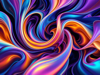 Fototapeta premium A vibrant cosmic swirl of neon lights twisting in space.