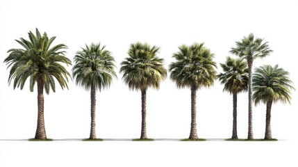 Obraz premium Aerial View of Palm Trees in a Row