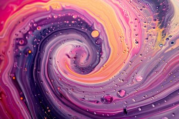 Image of Pink and purple liquid fluid art pattern. Texture for background usage
