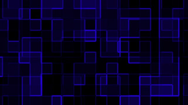 Des carr&eacute;s violets se chevauchent dans un motif de grille bleu fonc&eacute;. Convient aux arri&egrave;re-plans abstraits, aux concepts de design modernes et aux projets &agrave; th&egrave;me g&eacute;om&eacute;trique.