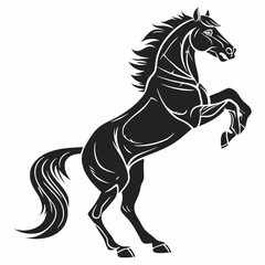 Horse vector silhouette black design white background