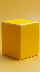 Fototapeta premium Yellow Cube on Yellow Background
