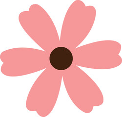 Flower clip art design on plain white transparent isolated background for card, shirt, hoodie, sweatshirt, apparel, tag, mug, icon, poster or badge