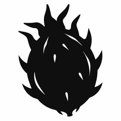 Dragonfruit black silhouette vector