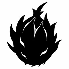 Dragonfruit black silhouette vector