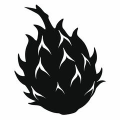 Dragonfruit black silhouette vector