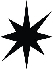 Star clip art design on plain white transparent isolated background for card, shirt, hoodie, sweatshirt, apparel, card, tag, mug, icon, poster or badge