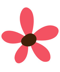 Flower clip art design on plain white transparent isolated background for card, shirt, hoodie, sweatshirt, apparel, tag, mug, icon, poster or badge
