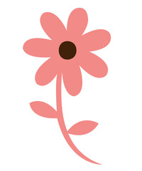 Flower clip art design on plain white transparent isolated background for card, shirt, hoodie, sweatshirt, apparel, tag, mug, icon, poster or badge