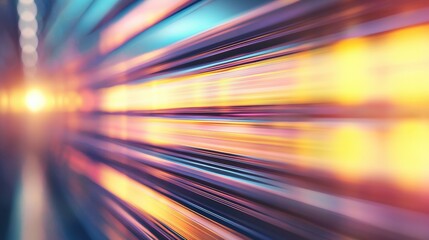 A colorful, abstract image featuring blurred lights and lines, creating a sense of motion and depth.