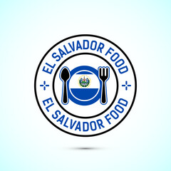El Salvador food icon badge with flag, suitable for restaurant business