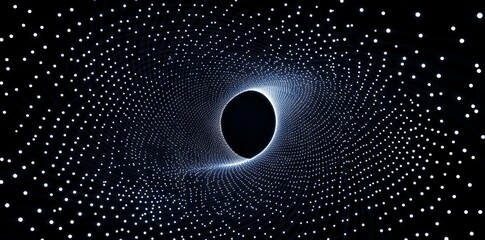Abstract Spiral with White Lines and Starry Sky Background, AI generated illustration