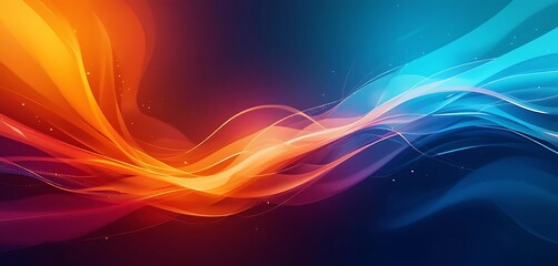 Obraz premium Abstract Orange and Blue Wave Design