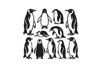 simple black an white penguin vector silhouette isolated on a white background © mdlikhonislam2x