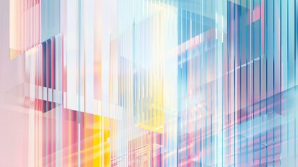 Vibrant modern digital artwork featuring gradientcolored nonuniform lines soft blurred background geometric abstract style