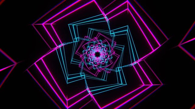 Cyan and Pink Colored Spiral Background VJ Loop in 4K