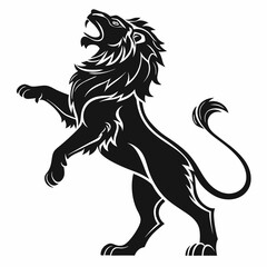 Lion vector silhouette black design white background