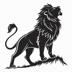Lion vector silhouette black design white background