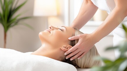 A therapist performing a Swedish massage using long, gentle strokes on a relaxed client in a tranquil spa setting.