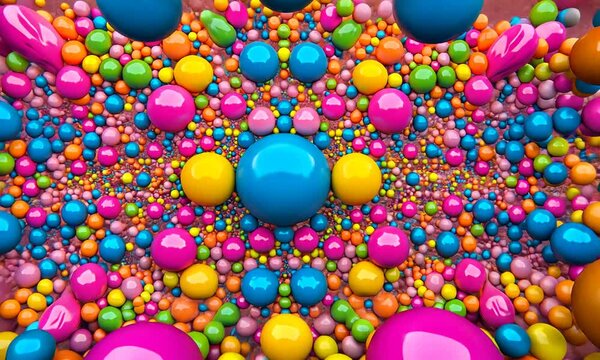 Vibrant Sphere Symphony: A Kaleidoscope of Colorful Spheres