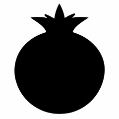 Pomegranate black silhouette vector