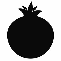 Pomegranate black silhouette vector