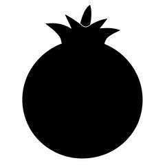 Pomegranate black silhouette vector