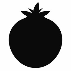 Pomegranate black silhouette vector