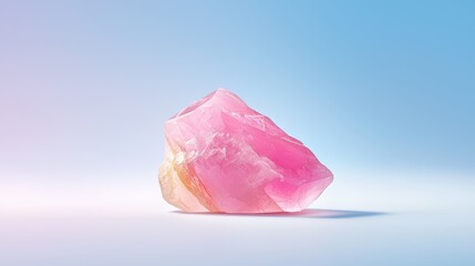 Close-up of a natural Rose Quartz stone, highlighting its cloudy translucence and unique texture.