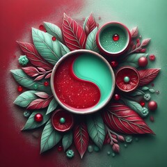 276 Ruby Red ( EF) and Mint Green ( BFFFC) Izobrajenie 3 iz 4