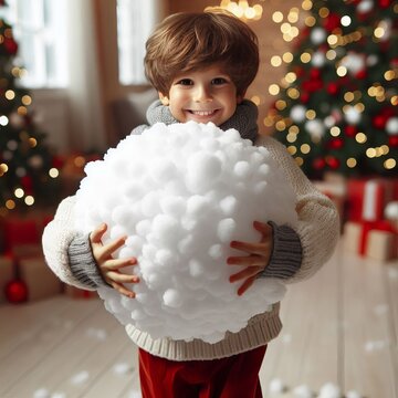 278 Carrying a large snowball prop in both hands &ndash; Child prete