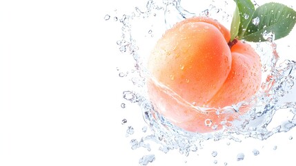 Pink water with a peach in it