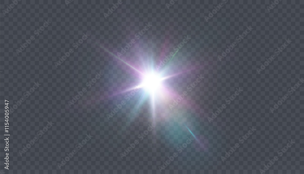 Poster Bright Light effect for web design and game interfaces. Vector illustration of bright glow. Abstract laser beams of light.	
