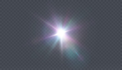 Bright Light effect for web design and game interfaces. Vector illustration of bright glow. Abstract laser beams of light.	
