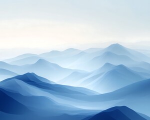 Fototapeta premium Gentle layers of blue and white gradients forming a stylized representation of the sky.