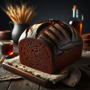 291 A dark dense bread flavored with molasses and a variety of r